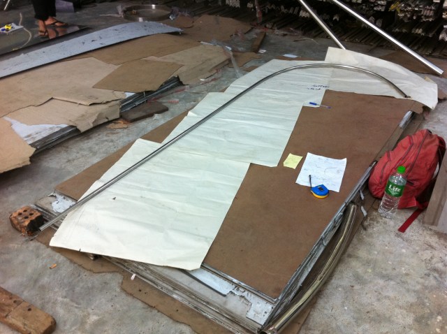 Steel tube in the workshop