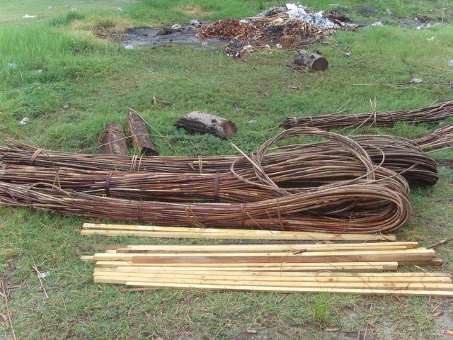 Rattan left under the sun to dry
